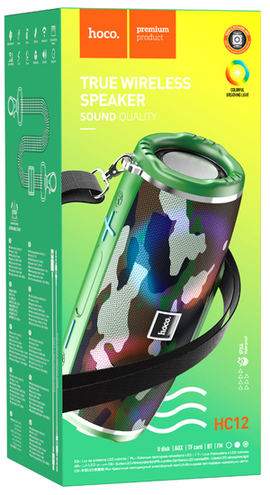 Hoco HC12 True Wireless BT Speaker with Colourful Beating Lights, MULTI