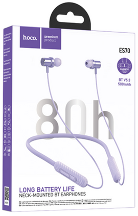 Hoco ES70 Armour Neck Mounted BT Sport Earphones, PURPLE