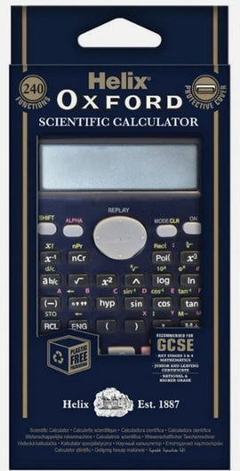Helix Oxford Calculator Scientific 240 Functions with Protective Cover, Navy Blue, Single Unit