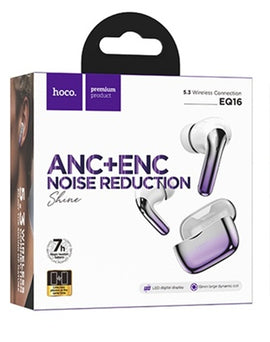 Hoco EQ16 Shine True Wireless ANC+ENC Noise Reduction BT Headset, Purple Glaze