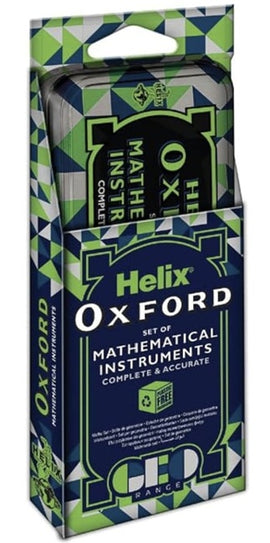 Helix Oxford, Geometry Set with Mathematical Instruments, Blue and Green
