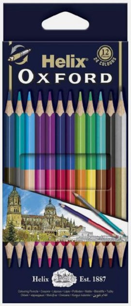 Helix Oxford Duo-Tip Colouring Pencils, 12ct