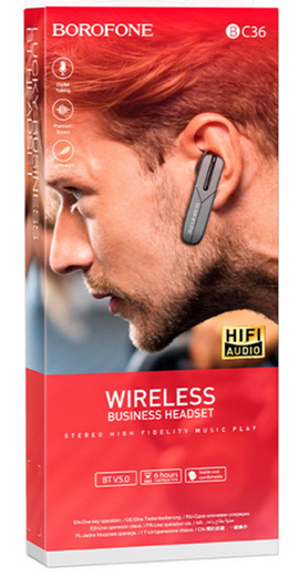 Hoco BC36 Lucky Light-Weight Wireless Business Headset, BLACK