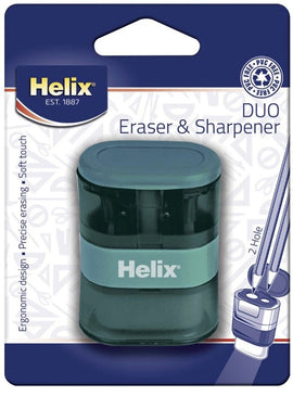 Helix Oxford, Eraser & Sharpener 2-Hole, PVC Free, DUO, Assorted