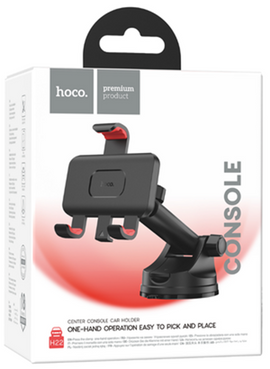 Hoco H22 Automatic Center Console Clamping Car Phone Holder, RED&BLACK