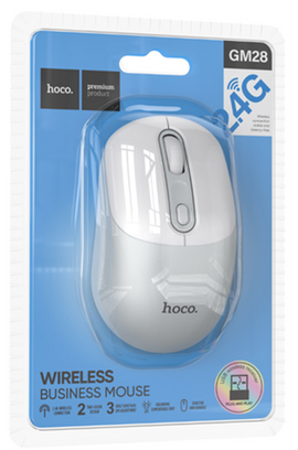 Hoco GM28 2.4G Wireless Business Mouse,WHITE & GRAY