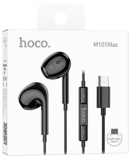Hoco M101 MAX Type-C Wired Digital earphones with Mic, BLACK