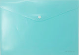 Document Holder, Plastic Folder, Button Closure, Solid Pastel Colour, 13x9