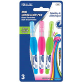 BAZIC Metal Tip Mini Correction Pen, 3ml (3/Pack)