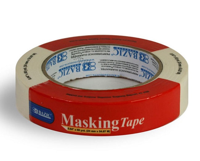 BAZIC Masking Tape, One Inch (1") W x 60-yard L, 1 roll