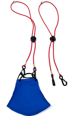Face Mask Lanyard, Hook Secure, Adjustable, RED BUNGEE