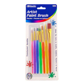 BAZIC Paint Brush with Translucent Handle set (7/Pack)