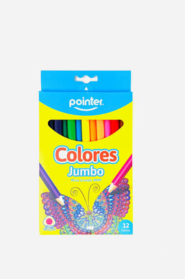 Pointer Jumbo Triangular Coloured Pencils, 12 colours