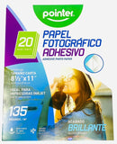 Pointer Adhesive Photo Paper, 8.5"x11", 20 sheets