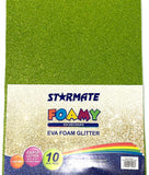 Starmate Foam Sheets, Glitter Green, 10 sheets