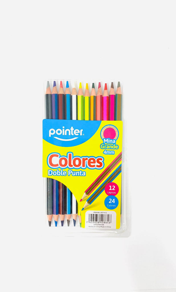 Pointer Double Tip Coloured Pencils, 12pcs / 24 colours – Charrans.com