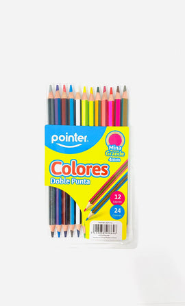Pointer Double Tip Coloured Pencils, 12pcs / 24 colours