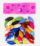 Leaf Shaped Wooden Beads, Assorted Colours