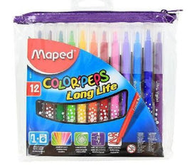 Maped Color Peps Long Life Washable Markers, 12's