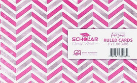 Scholar Index Ruled Record Cards, White, 5x8, 100 cards