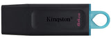 Kingston Black & Teal Flashdrive, USB3.2, 64GB
