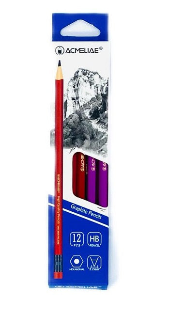 Acmeliame Graphite No.2 HB Pencil, Hexagonal, Bright Colours, Single Pencil