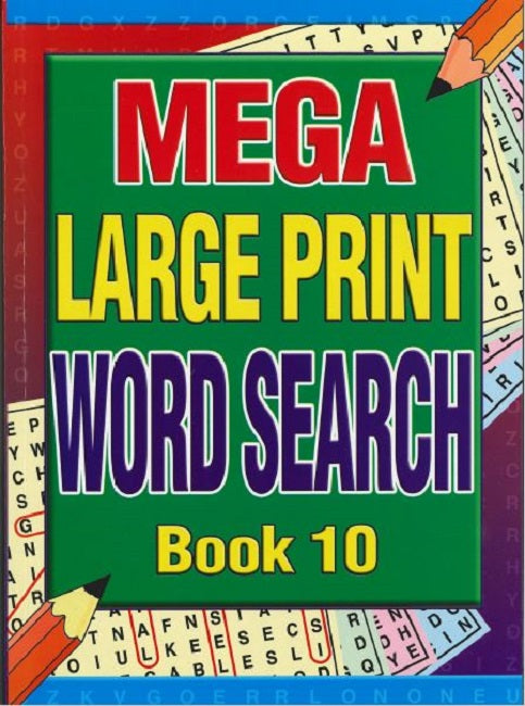 Mega Large Print Word Search, Activity Book, Assorted