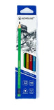 Acmeliame Graphite No.2 HB Pencil, Triangular, Bright Colours, Single Pencil