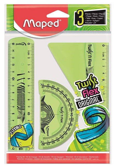Maped, Twist 'n Flex, 3 piece Geometry Set, Assorted Colours – Charrans.com