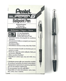 Pentel, Superb G Ballpoint, Black, 0.7mm Fine, Single Pen