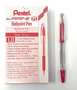 Pentel, Superb G Ballpoint, Red, 1.0mm Medium