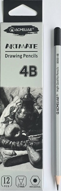 Acmeliae, Artmate, 4B Hexagon Drawing Pencil, single count