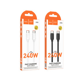 Hoco X115 Surpass 240W Fast Charging Data Cable Type C to Type C, White