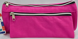 Double Zipper Pencil Case, Soft, PINK