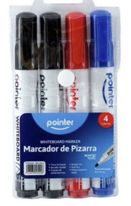 Pointer Whiteboard Marker Bundle, 4 Pack