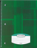 Champs Spiral Flexible Cover Notebook, 2 Subject, 8'x10.5', Thick Pages, 160pgs, Assorted Colours