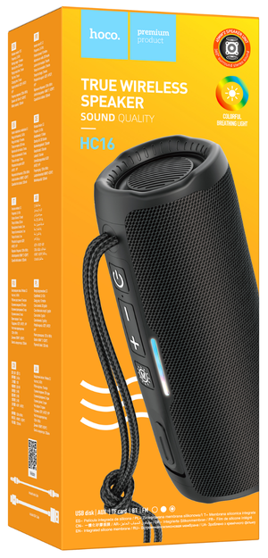 Hoco HC16 Sports True Wirelesss BT Speaker, BLACK - Charrans.com