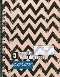 Your Style Spiral Hardcover Notebook, 5 Subject, Assorted Patterns, Single