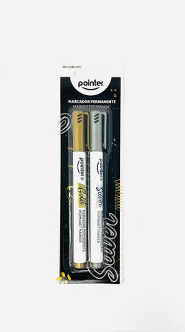 Pointer Gold & Silver Permanent Marker Set