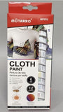 Cloth Paint, 12 colours x 6ml Tubes