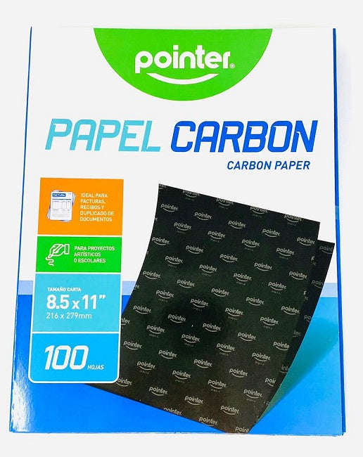 Pointer Carbon Paper, 8.5"x11", 100 sheets, BLACK