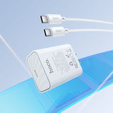 Hoco C143 Benefit Single Port PD20W Charger Set (Type C to Type C), White