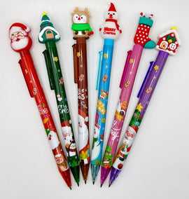2025 Christmas Gel Pen, Black Ink, Assorted Patterns