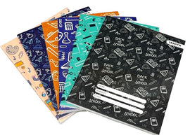 Leader Single Line Exercise Book with Vinyl Cover, Assorted Patterns, 8 x 10, 120 pages