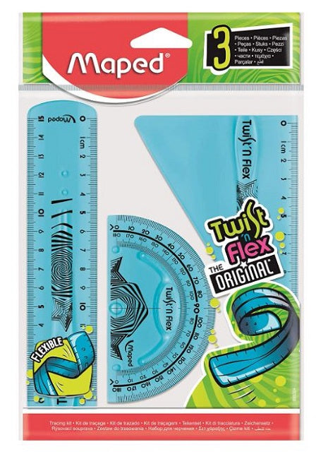 Maped, Twist 'n Flex, 3 piece Geometry Set, Assorted Colours – Charrans.com