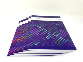 Scholar Softcover Composition Notebook, 8" x 10",  Maze Pattern, Assorted Colours, SIX PACK