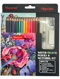 Macaron Water Colour Pencils & Sketching Set, 18pc