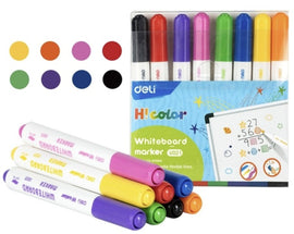 Deli Round Tip Whiteboard Marker Set, 8pc