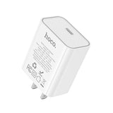 Hoco C143 Benefit Single Port Type-C Charger Block PD20W, White