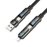 Hoco U143 Joy 240W 4-In-1 Charging Data Cable USB/C To iP/C, Black